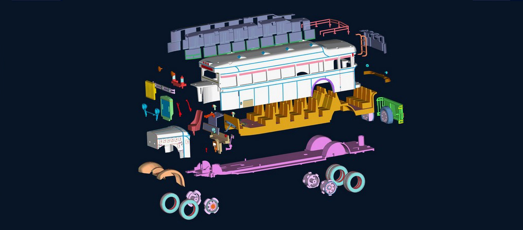 Parts schematic designed showing what parts are required to be cast and assembled